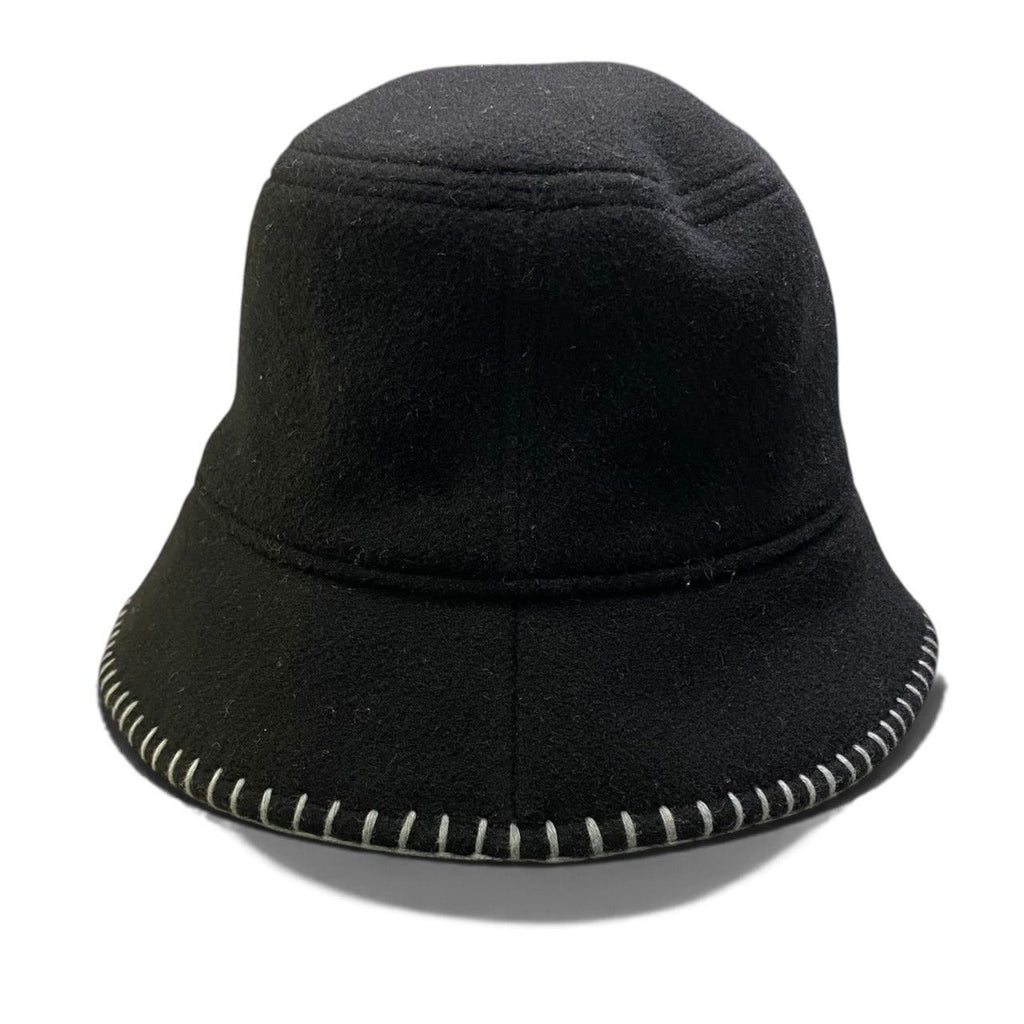 Hermes I 2 Avalon Stitch Wool Hat Cashmere Hybrid Sellier Buttons 57 Black — view 3