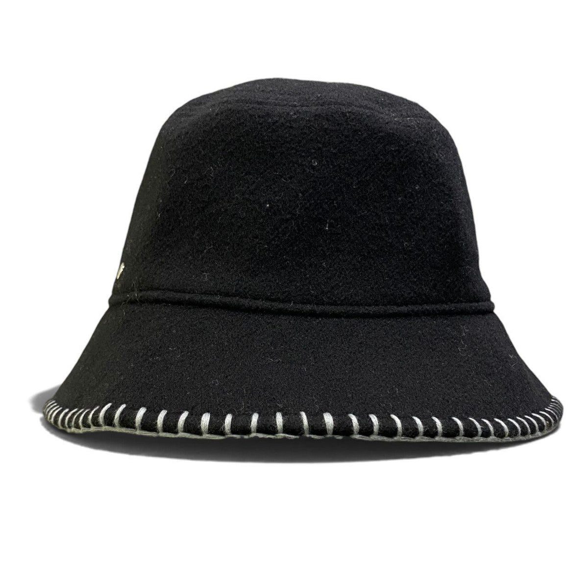 Hermes I 2 Avalon Stitch Wool Hat Cashmere Hybrid Sellier Buttons 57 Black — view 4