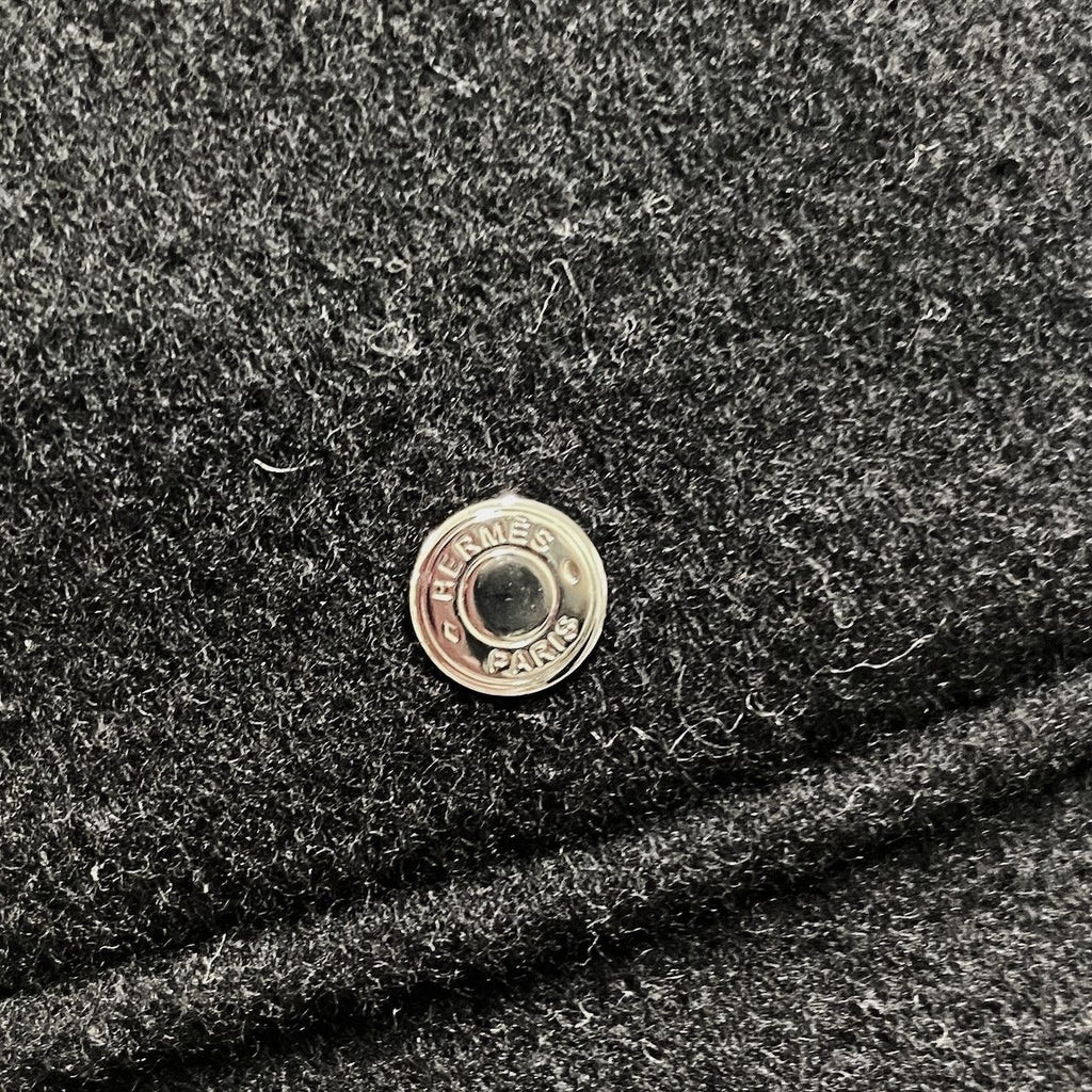 Hermes I 2 Avalon Stitch Wool Hat Cashmere Hybrid Sellier Buttons 57 Black — view 6