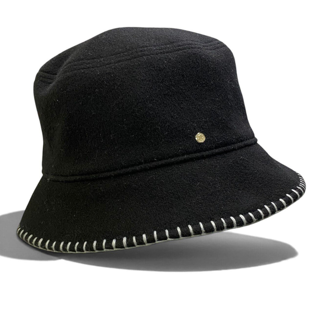 Hermes I 2 Avalon Stitch Wool Hat Cashmere Hybrid Sellier Buttons 57 Black