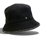 Hermes I 2 Avalon Stitch Wool Hat Cashmere Hybrid Sellier Buttons 57 Black