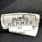 Hermes I 2 Avalon Stitch Wool Hat Cashmere Hybrid Sellier Buttons 57 Black — view 8