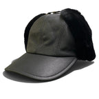Prada I2 Shearling Hat Leather Cap M Black