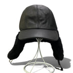 Prada I2 Shearling Hat Leather Cap M Black — view 3