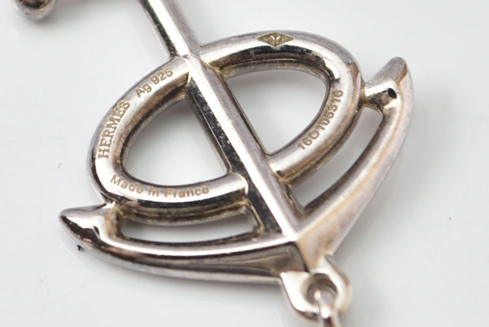 Hermes Earrings Vintage Chaine D'ancre Anchor Motif Silver — view 4