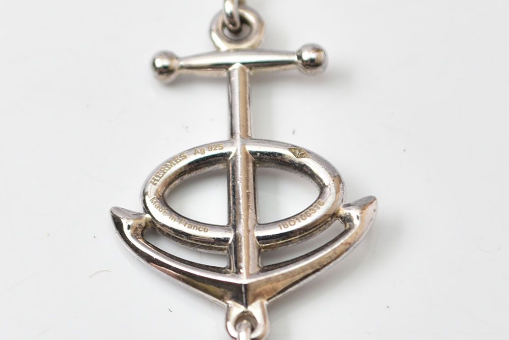 Hermes Earrings Vintage Chaine D'ancre Anchor Motif Silver — view 3