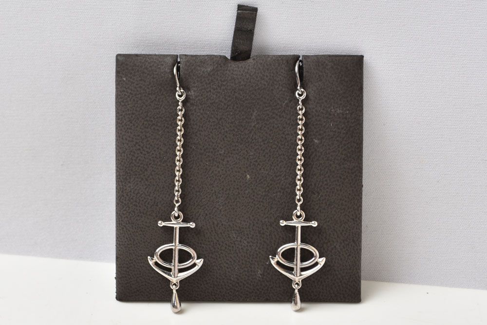 Hermes Earrings Vintage Chaine D'ancre Anchor Motif Silver — view 6
