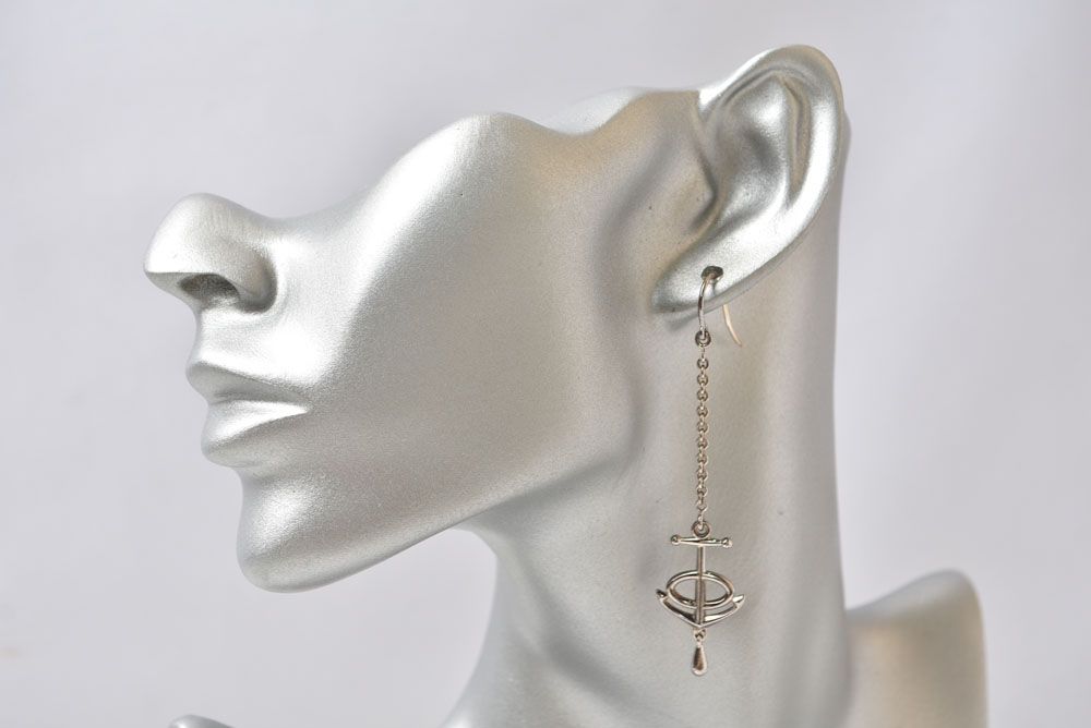 Hermes Earrings Vintage Chaine D'ancre Anchor Motif Silver — view 2