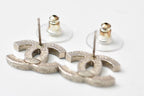 Chanel Earrings CC Logo Silver Black Metallic 12C — view 3