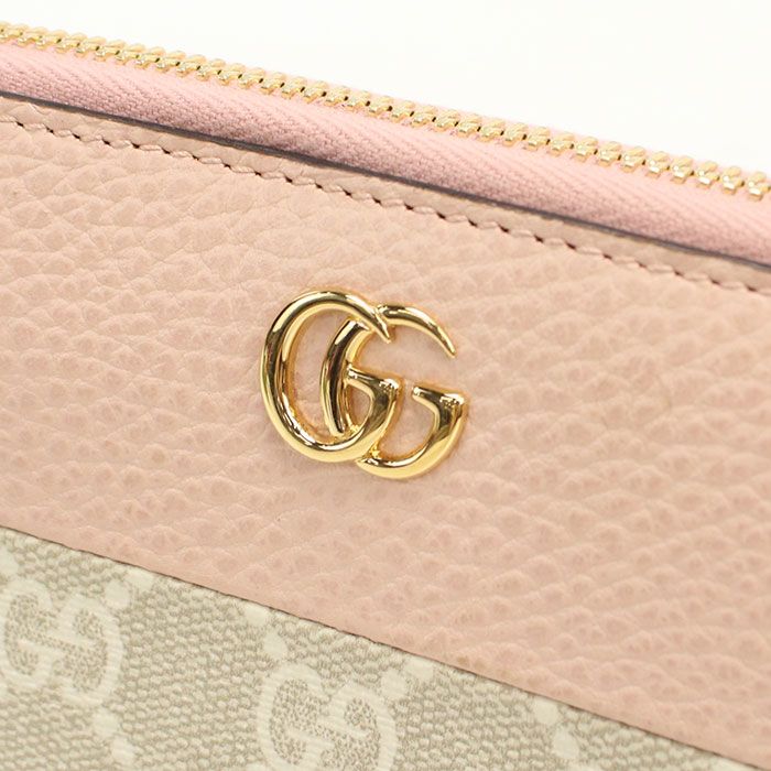 Gucci Double G Bicolor Wallet Zip Around Leather — view 5