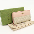 Gucci Double G Bicolor Wallet Zip Around Leather