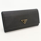 Prada Saffiano Triangle Wallet Bifold Leather