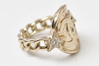 Chanel Ring CC Logo Star Rhinestone Gold Plated — view 7