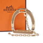 Hermes Ideal Glove Holder Bag Charm Metal Gold Beige Keychain