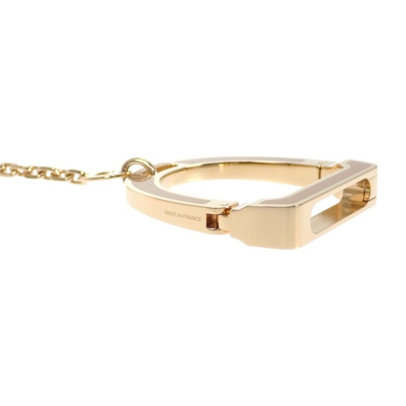 Hermes Ideal Glove Holder Bag Charm Metal Gold Beige Keychain — view 4
