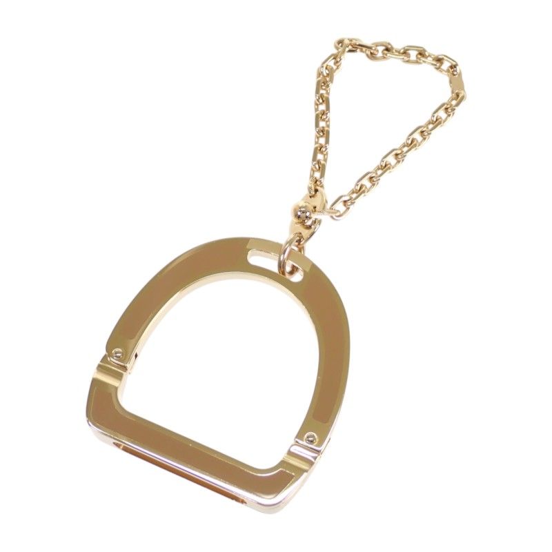 Hermes Ideal Glove Holder Bag Charm Metal Gold Beige Keychain — view 7