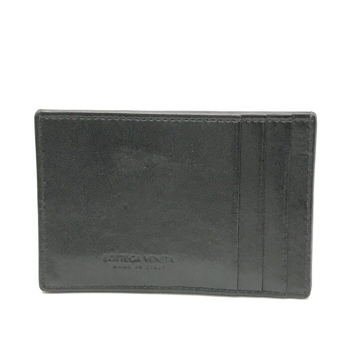 Bottega Veneta Intrecciato Leather Card Case Wallet Black — view 3