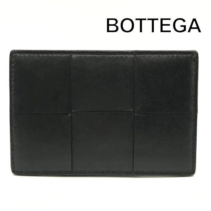 Bottega Veneta Intrecciato Leather Card Case Wallet Black