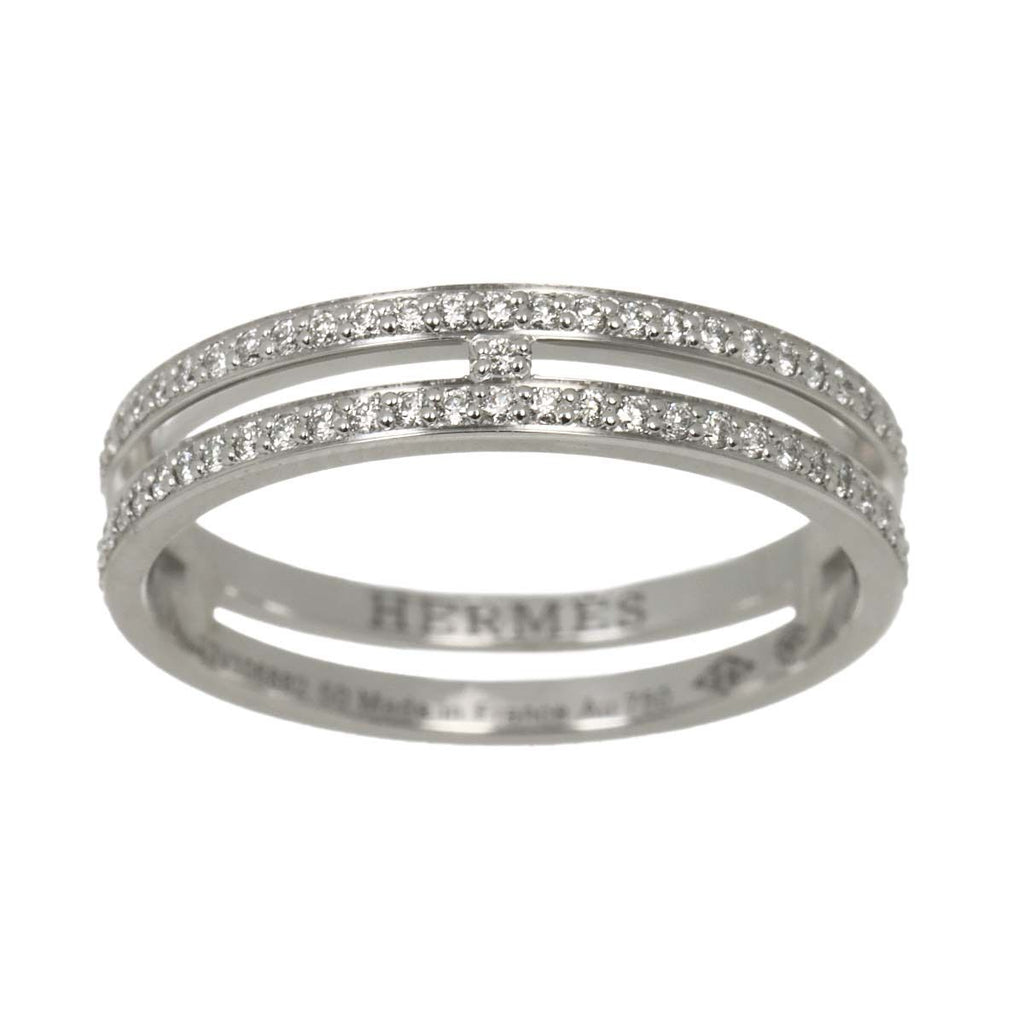 Hermes Ariane PM 50 Ring Full Diamond 18k White Gold 750 Alianne — view 2