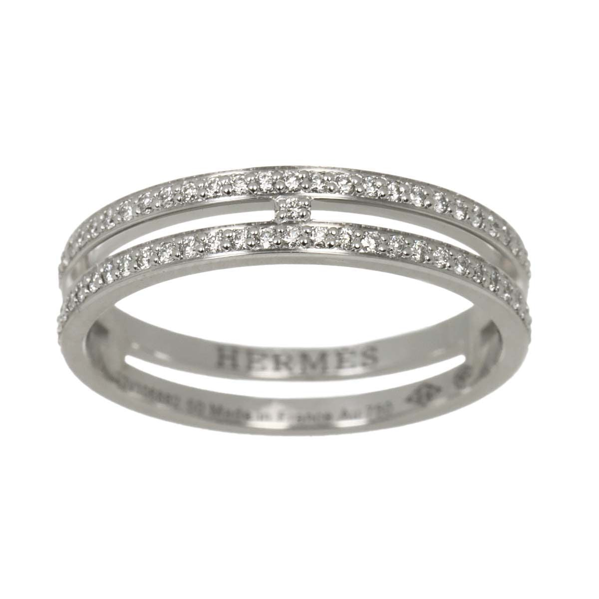 Hermes Ariane PM 50 Ring Full Diamond 18k White Gold 750 Alianne — view 2