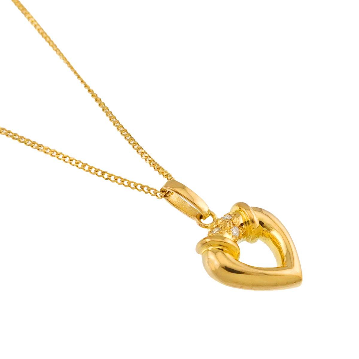 Dior Diamond Necklace 40 18k Yellow Gold 750 Heart — view 3