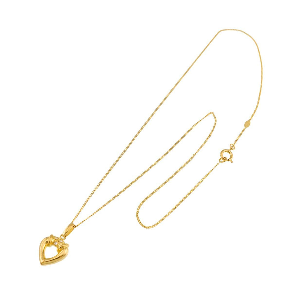 Dior Diamond Necklace 40 18k Yellow Gold 750 Heart — view 2