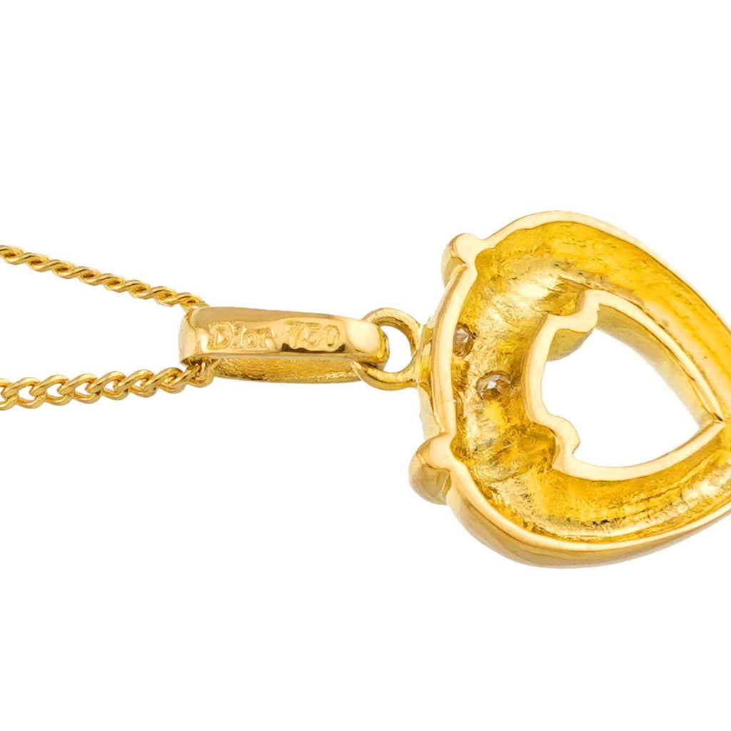 Dior Diamond Necklace 40 18k Yellow Gold 750 Heart — view 4