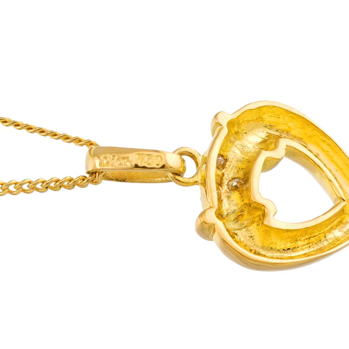 Dior Diamond Necklace 40 18k Yellow Gold 750 Heart — view 4