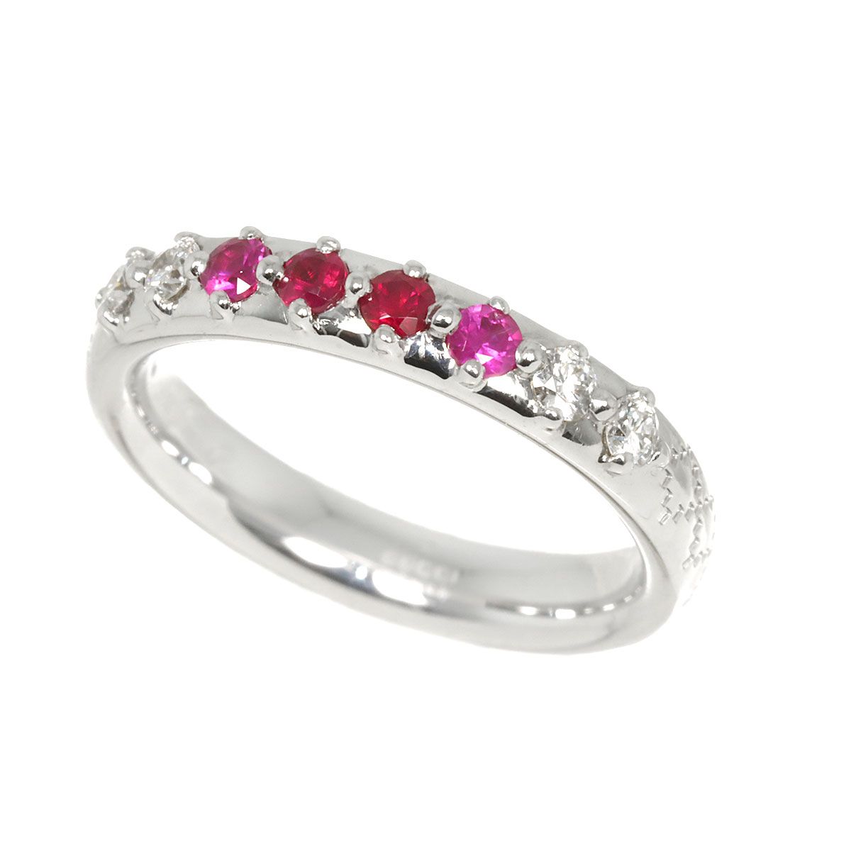 Gucci Ruby Sapphire Diamond Ring 18k White Gold — view 6