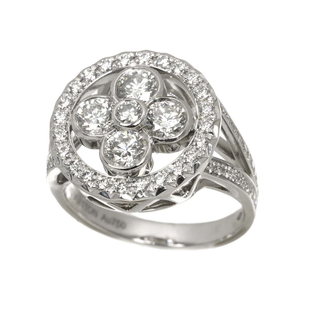 Louis Vuitton Bague Blossom GM 49 Ring Diamond 18k White Gold — view 6