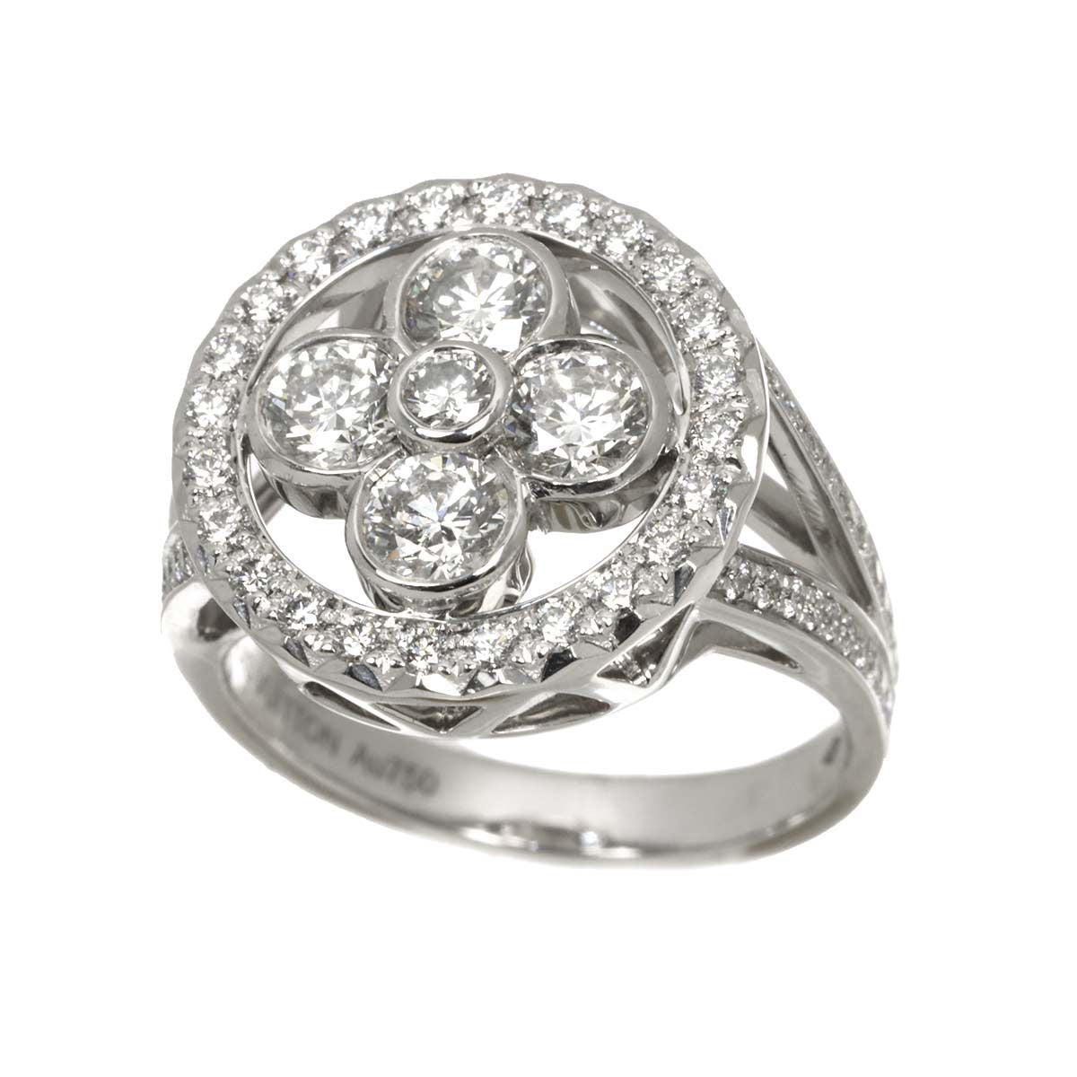 Louis Vuitton Bague Blossom GM 49 Ring Diamond 18k White Gold — view 6