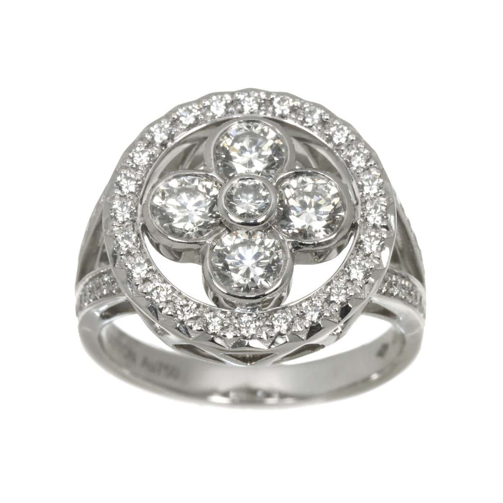 Louis Vuitton Bague Blossom GM 49 Ring Diamond 18k White Gold — view 2