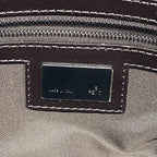 Fendi Handbag Zucchino Nylon Canvas Brown Silver — view 5