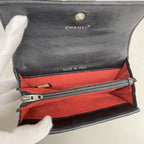 Chanel Coin Purse Choco Bar Patent Leather Black Silver — view 3