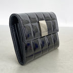 Chanel Coin Purse Choco Bar Patent Leather Black Silver — view 2