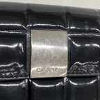 Chanel Coin Purse Choco Bar Patent Leather Black Silver — view 7