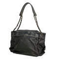 Chanel Shoulder Bag Lambskin Black Silver