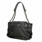 Chanel Shoulder Bag Lambskin Black Silver