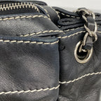 Chanel Shoulder Bag Lambskin Black Silver — view 7