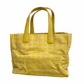 Chanel Tote New Travel Nylon Yellow Silver