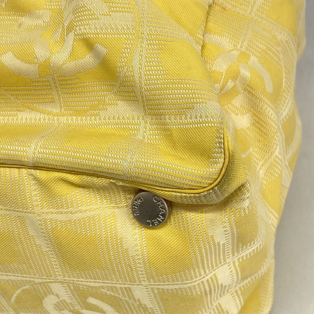 Chanel Tote New Travel Nylon Yellow Silver — view 6