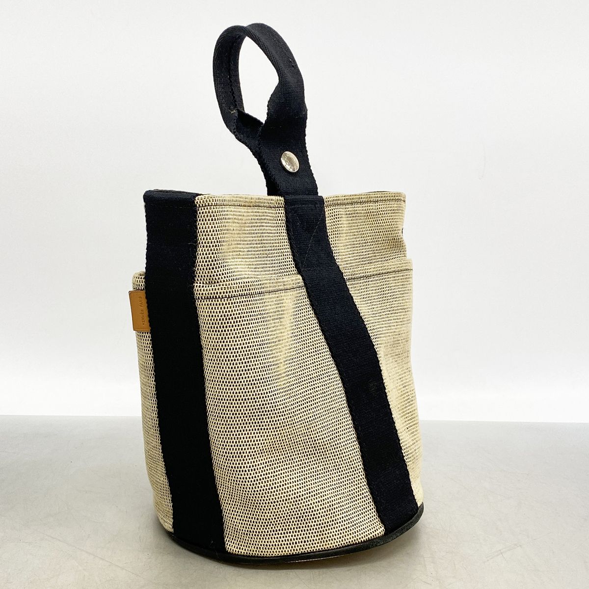 Hermes Handbag Saxo PM Toile H Black Gray Silver — view 2