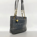 Chanel Chain Tote Quilted Lambskin Black Gold — view 2