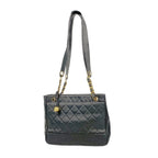 Chanel Chain Tote Quilted Lambskin Black Gold
