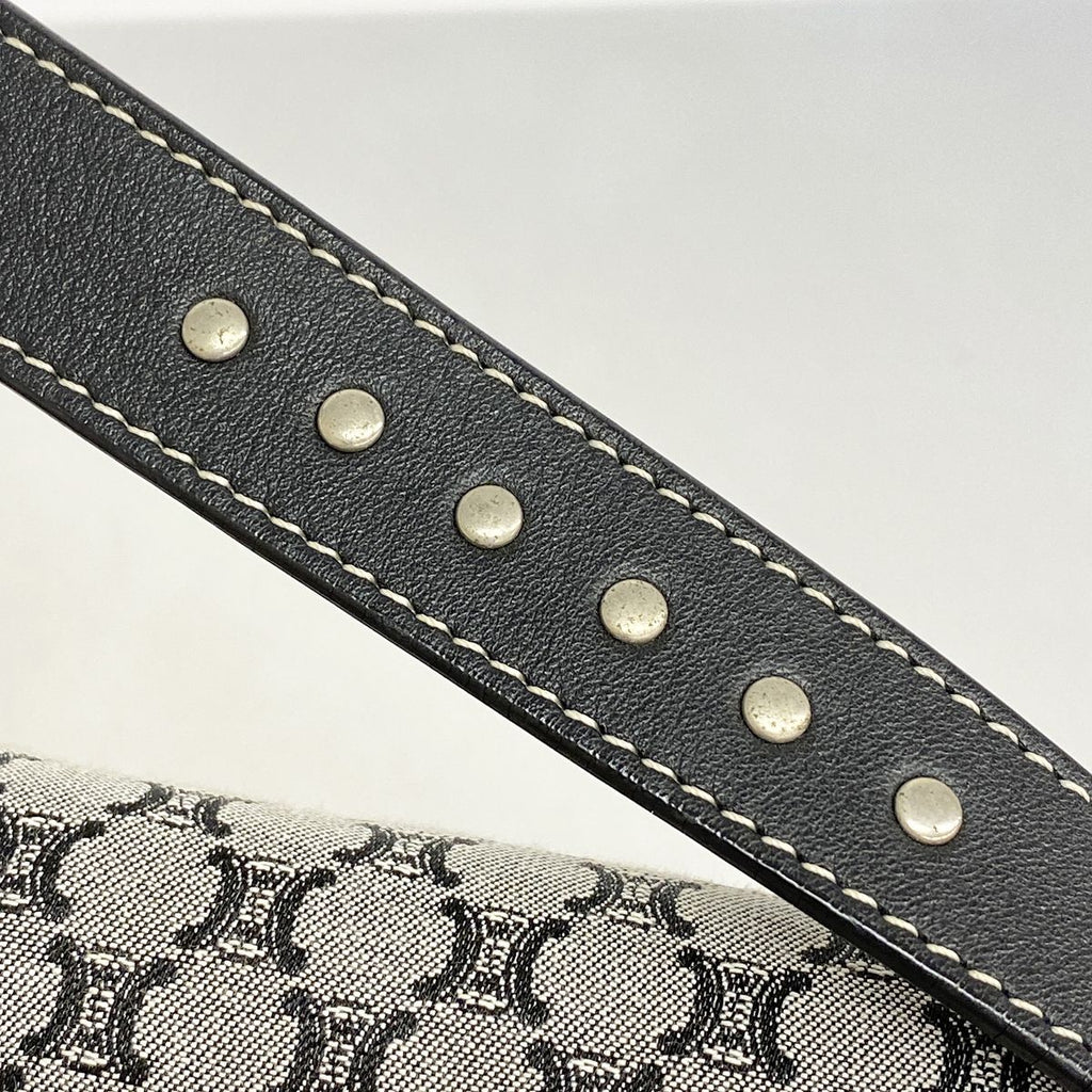 Celine Handbag Macadam Nylon Canvas Gray Black Silver — view 8