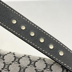 Celine Handbag Macadam Nylon Canvas Gray Black Silver — view 8
