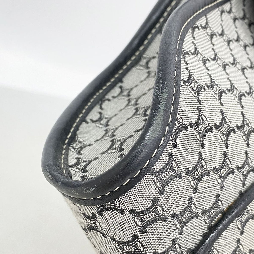 Celine Handbag Macadam Nylon Canvas Gray Black Silver — view 6