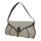 Celine Handbag Macadam Nylon Canvas Gray Black Silver