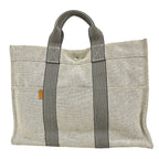 Hermes Tote New Fourre Tout MM Canvas Gray Silver