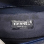 Chanel Shoulder Bag V-stitch Caviar Leather Navy Silver — view 5